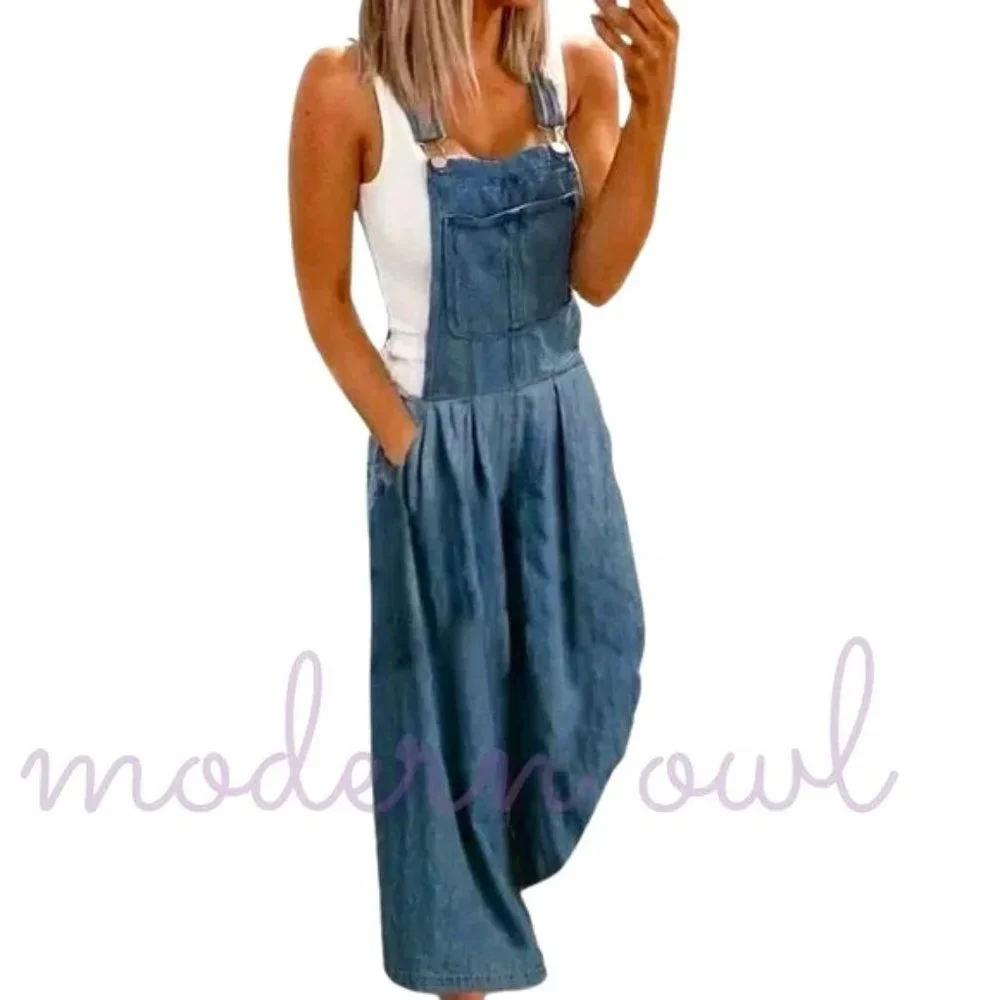 PLUS SIZE Summer Denim Overalls - Picture 1 of 7